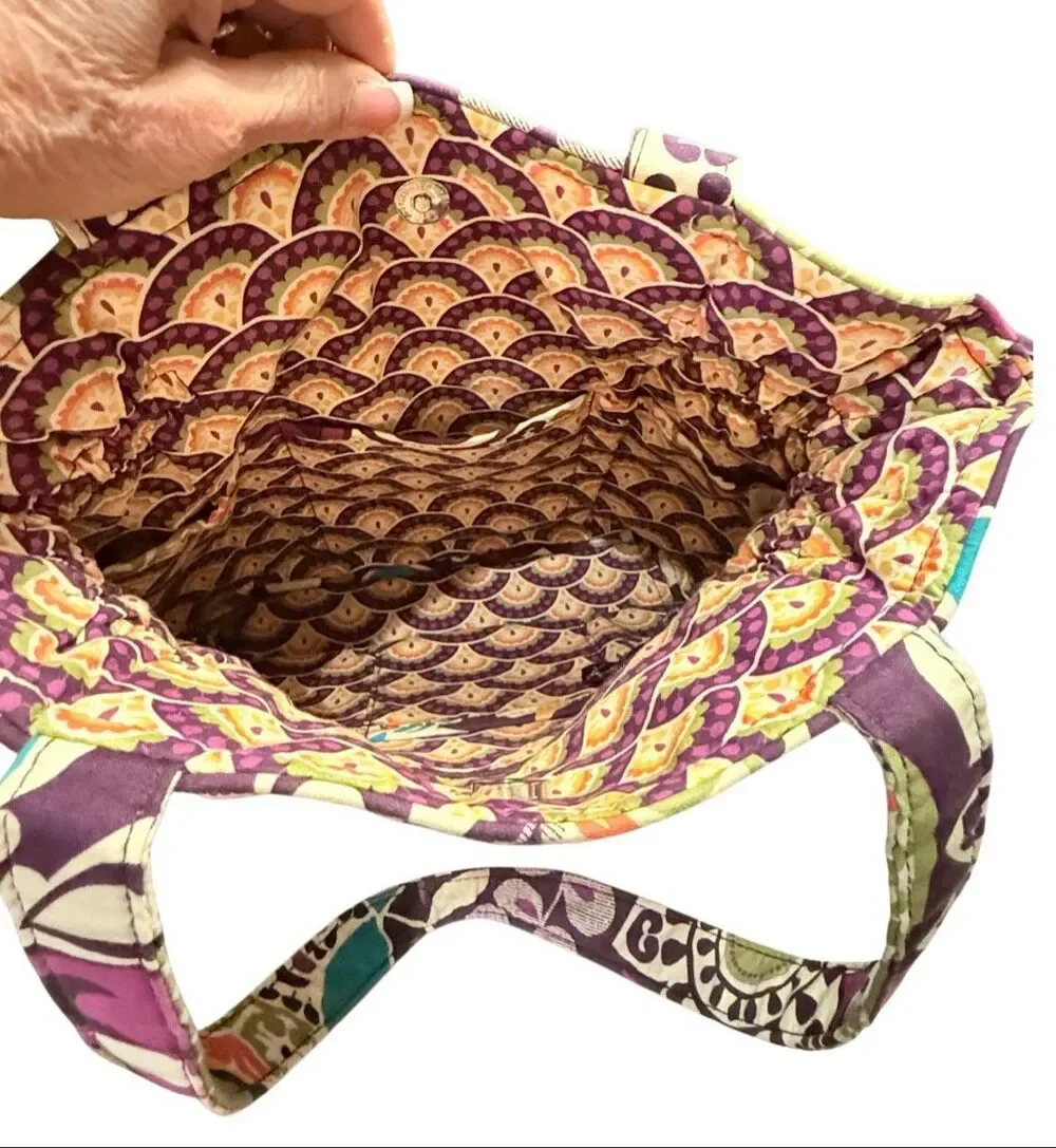 Vera Bradley Plum Crazy Glenna Shoulder Bag Quilted Retired Boho